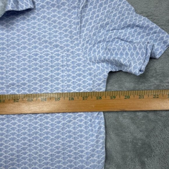 Tailor Vintage Blue Pattern Button-Down Shirt Short Sleeve Size S 1093 - Picture 5 of 7